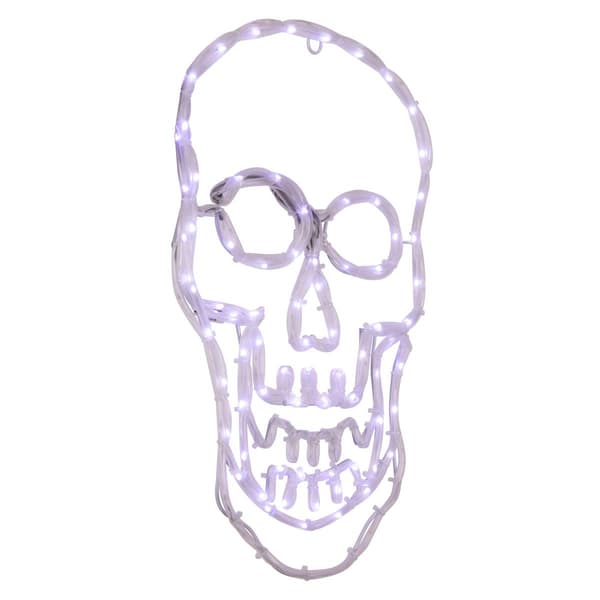 Northlight Seasonal 18in. White Skull LED Window Silhouette