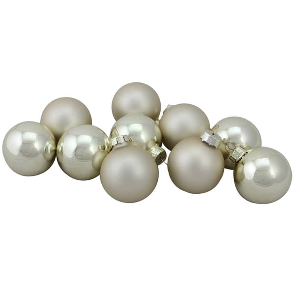 Northlight Seasonal 10ct. Champagne Gold Christmas Ornaments - image 