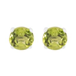 Marsala 6mm Round Genuine Peridot Earrings