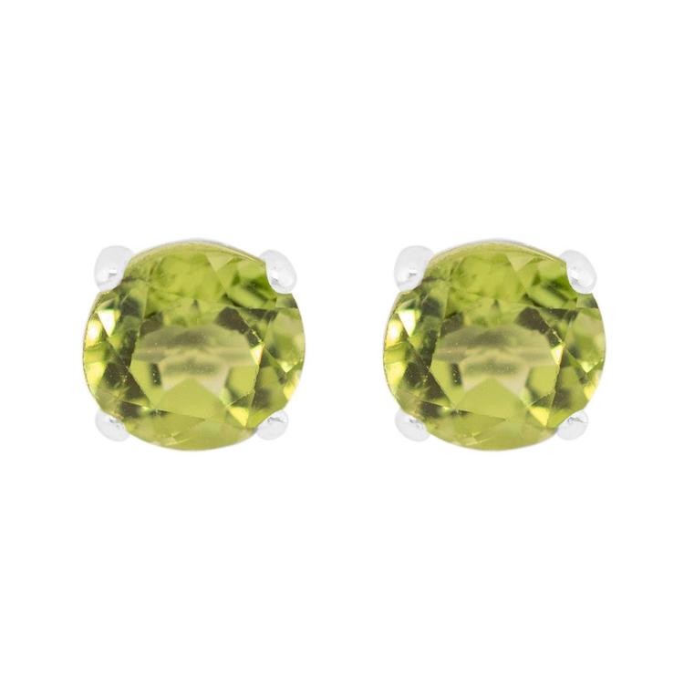 Marsala 6mm Round Genuine Peridot Earrings