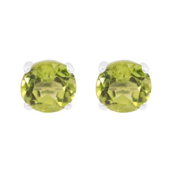 Marsala 6mm Round Genuine Peridot Earrings - image 