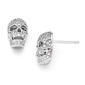 Sterling Silver & CZ Skull Earrings - image 1