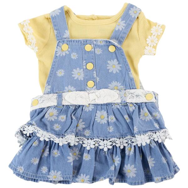 Baby Girl &#40;12-24M&#41; Little Lass&#40;R&#41; 2pc. Daisy Lace Trim Dress Set - image 