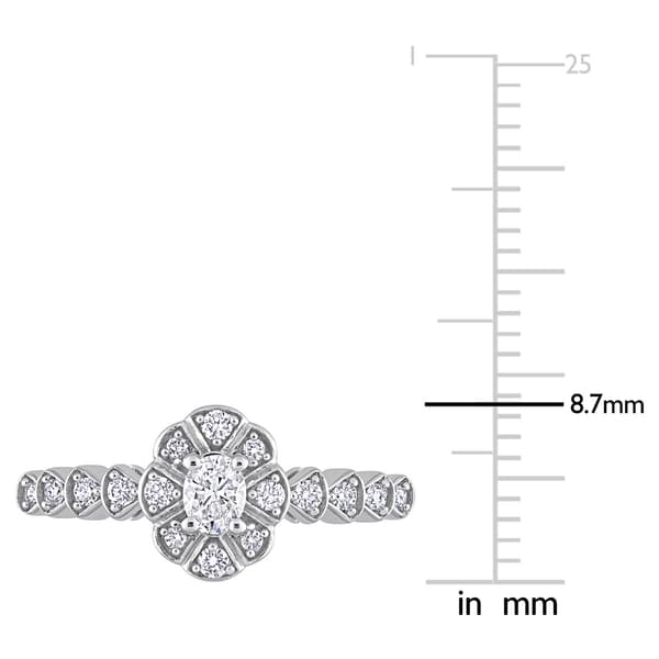 Diamond Classics™ 14kt. White Gold 1/3ctw. Diamond Oval Ring