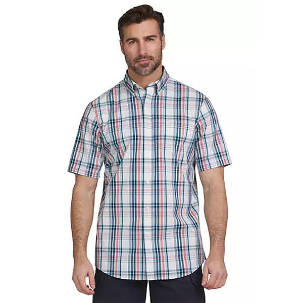 Mens Chaps Short Sleeve Easy Care Button Down Shirt - Driftwood - image 