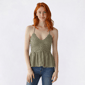 Juniors Derek Heart Pucker Knit Floral Lace Bodice Halter Top - image 3