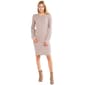 Juniors Pink Rose Ribbed Bubble Sleeve Crew Neck Shift Dress - image 1