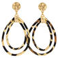 Ashley Cooper(tm) Double Open Leopard Cord Teardrop Earrings - image 1