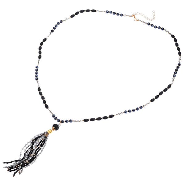 Ashley Cooper(tm) Black & Hematite-Tone Beaded Rosary Necklace - image 