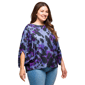 Plus Size 24/7 Comfort Apparel Purple Animal Boat Neck Top - image 2
