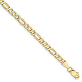 Gold Classics&#40;tm&#41;10kt. 3.5mm Semi-Solid Figaro Chain Bracelet