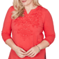 Womens Alfred Dunner Port Side 3/4 Sleeve Embroidery Blouse - image 5