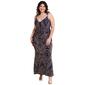 Juniors Plus Jump Glitter Medallion V-Neck Empire Waist Dress - image 1