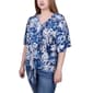 Womens NY Collection Elbow Sleeve Tie Front Crepe Leaf Blouse - image 4