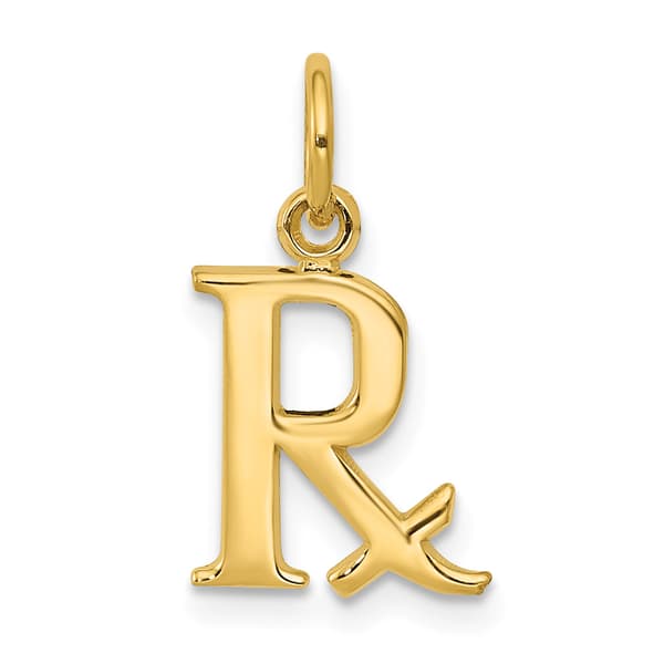 Unisex Gold Classics&#40;tm&#41; 14kt. Prescription Symbol Rx Charm - image 