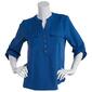 Womens Notations 3/4 Sleeve 2 Pocket Pleat Equipment Top - image 1