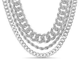 Mens Gentlemen''s Classics(tm) Silver Sovereign Stone Trio Necklace