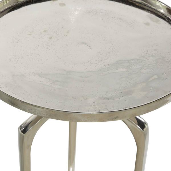 9th & Pike® Contemporary Silver Aluminum Raised Edge Accent Table