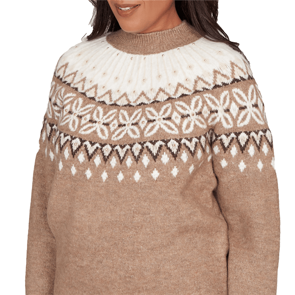 Petite Alfred Dunner Sunset Ridge Nordic Fair Isle Sweater