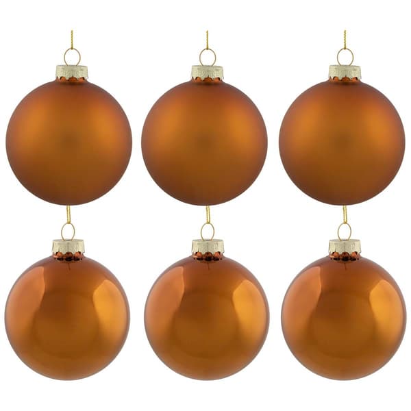 Northlight Seasonal 6pc. Glass 2-Finish Christmas Ornaments - image 