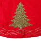 Kurt S. Adler 60in. Red Tree Skirt with Green Embroidered Trees - image 4