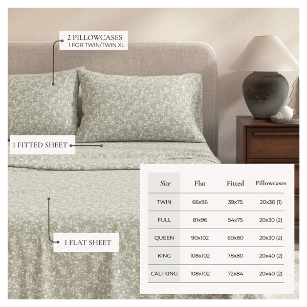 Freshfolds Winter Icy Bloom Flannel Sheet Set