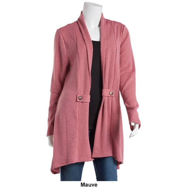 Womens Cure Open Front Cardigan w/Tab Detail