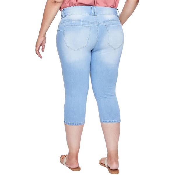 Plus Size Royalty Jeans 21in. Repreve 3 Button Basic Capri Pants