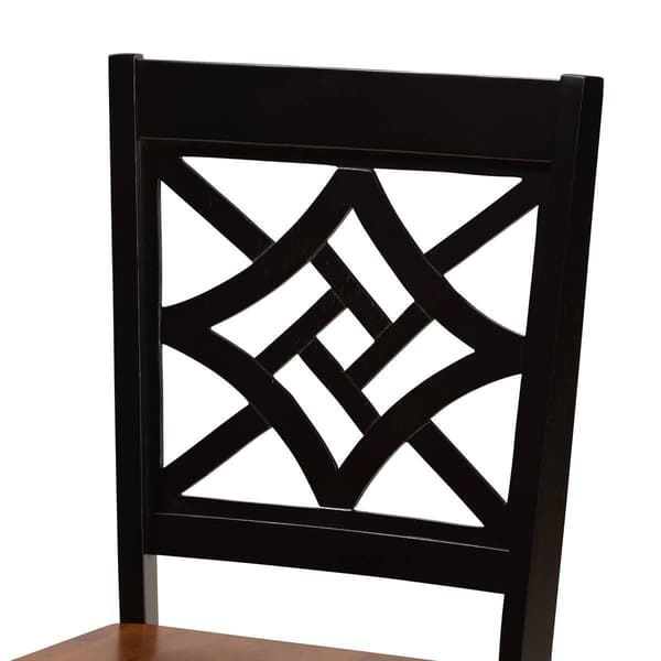 Baxton Studio Miela Two-Tone Dark Brown Wood 5pc. Dining Set