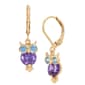 Betsey Johnson Purple Cubic Zirconia Stone Owl Earrings - image 1