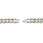 Mens Lynx Stwo-tone Stainless Steel Railroad Bracelet - image 4