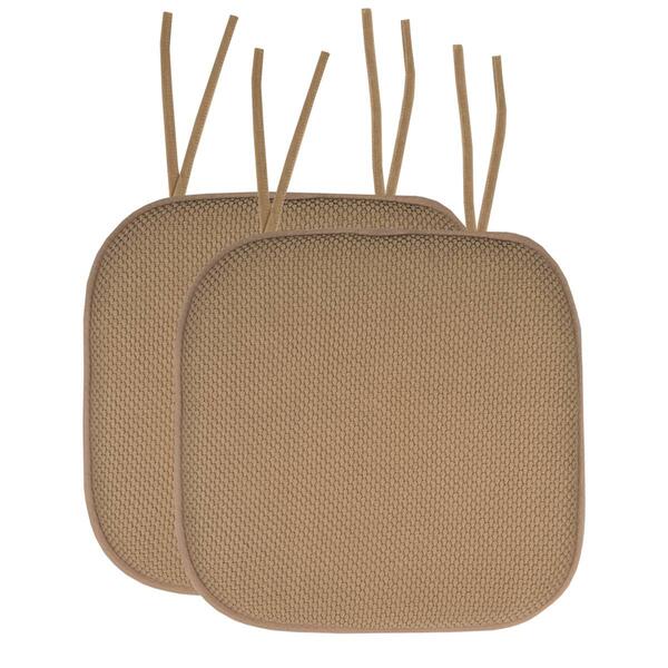Sweet Home Collection Honeycomb Memory Foam Chair Pad w/ Ties - image 