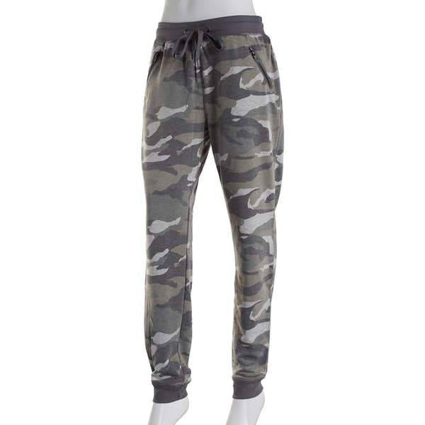 Womens Sweater Project French Terry Camo Joggers with Zip Pocket