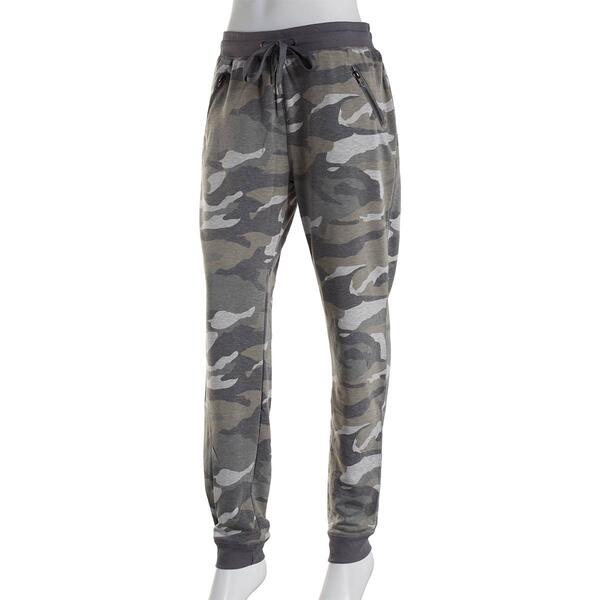 Womens Sweater Project French Terry Camo Joggers with Zip Pocket - image 