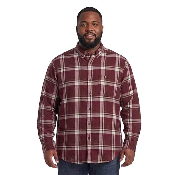 Mens Big & Tall Mountain Ridge Flannel Shirt - Red/Brown/White