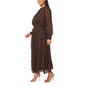 Plus Size MSK Long Sleeve Tie Neck Foil Dot Tiered Maxi Dress - image 3