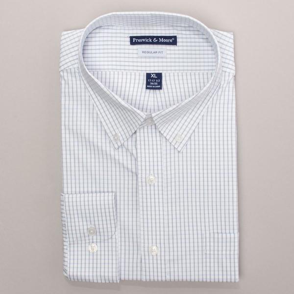 Mens Preswick & Moore(R) Regular Fit Stretch Dress Shirt - Grey - image 