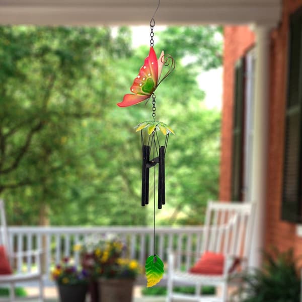 Northlight Seasonal 19in. Metal Butterfly Garden Wind Chimes