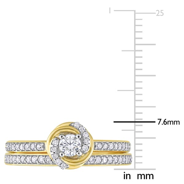 Diamond Classics™ 14kt. Gold 1/2ct. Diamond Swirl Bridal Ring Set