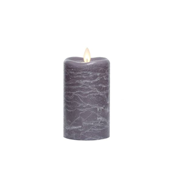 Mirage LED Flameless Pillar Candle - Grey - image 
