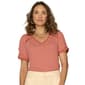 Petites Democracy Elbw Puff Slv Picot Vnk Knit Top Crcht D - image 1