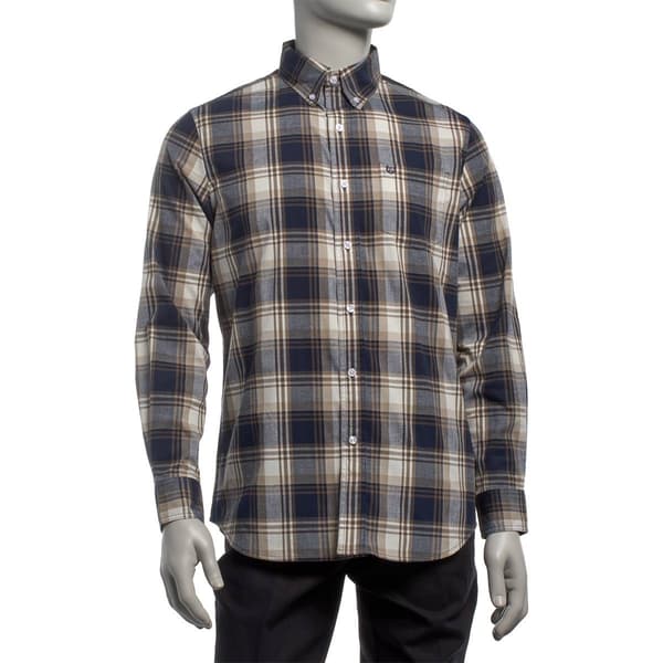 Mens Chaps Long Sleeve Plaid Button Down Shirt - Chestnut - image 