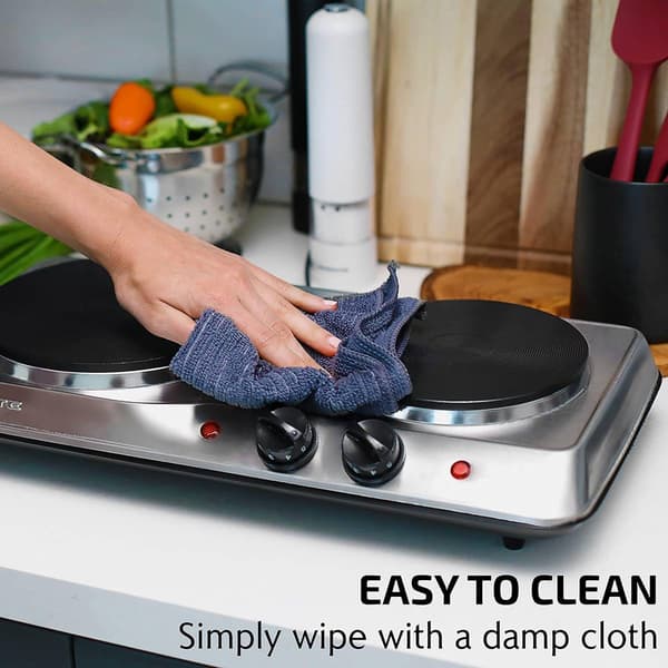 Ovente Electric Countertop 7.25in. & 6.1in. Double Burner
