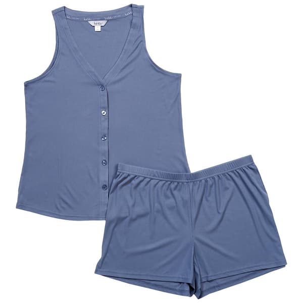 Womens Nicole Miller Sleeveless Button Front Short Pajama Set