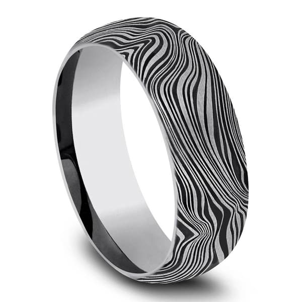 Mens Endless Affection&#8482; 8mm Tungsten Marble Wedding Band