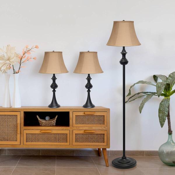 Lalia Home Homely Traditional Valletta 3pc. Metal Lamp Set - image 