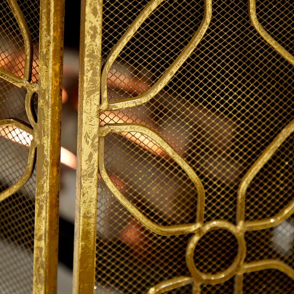9th & Pike&#174; Gold Metal Fireplace Screen