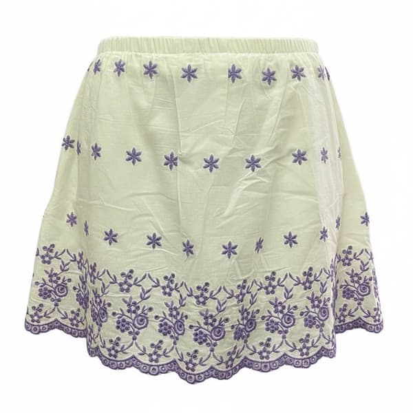 Womens Maternity Times Two Scalloped Eyelet Embroidered Skirt - image 
