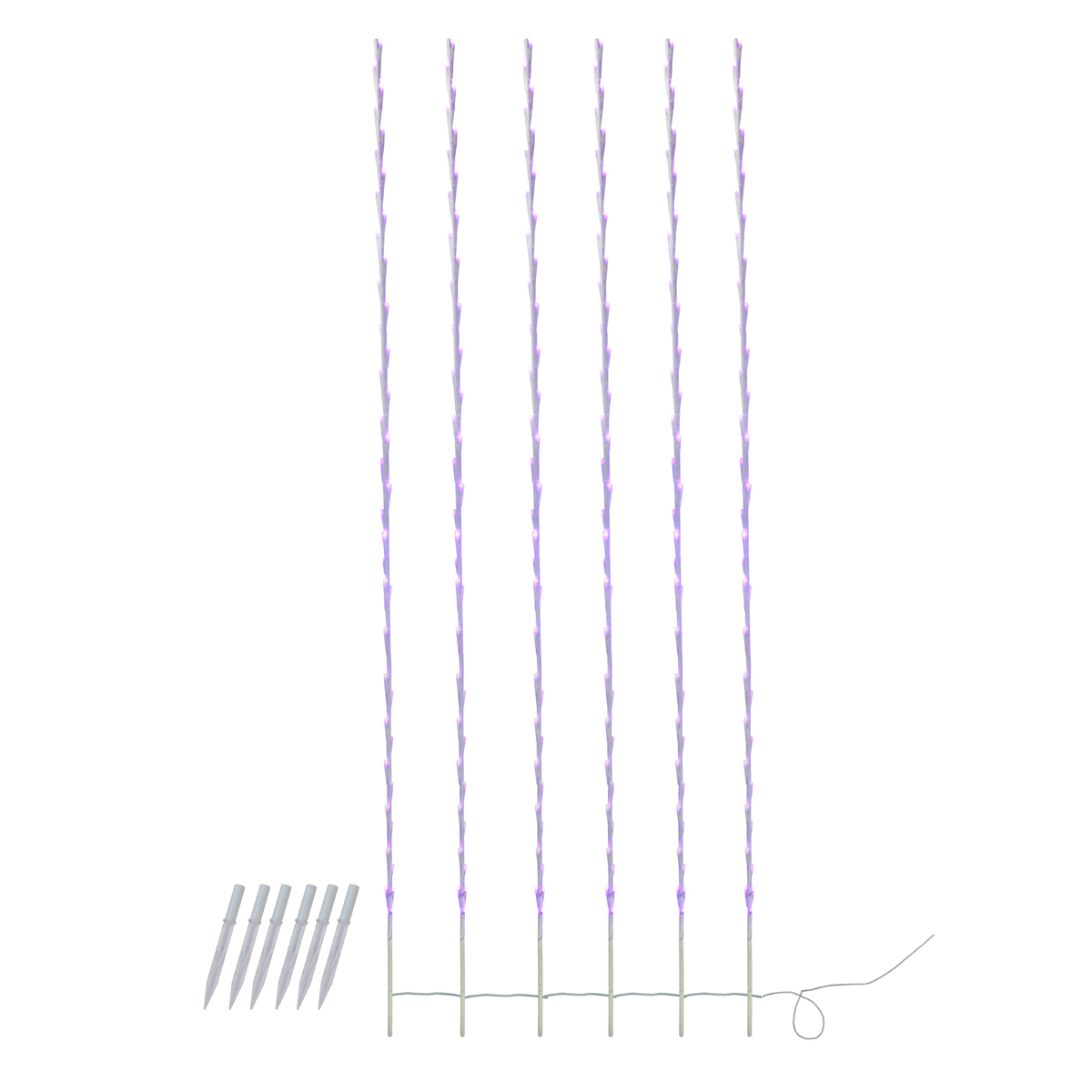 Northlight 6ct. Purple LED Lighted Branch Christmas Lawn Stakes