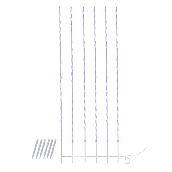 Northlight 6ct. Purple LED Lighted Branch Christmas Lawn Stakes